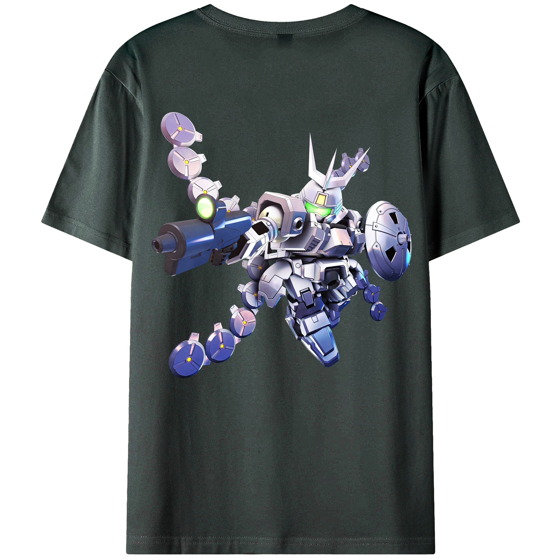 （画像用） 機動戦士ガンダム Mobile Suit Gundam 綿100％ メンズ半袖Tシャツ（バックプリント） 通気性